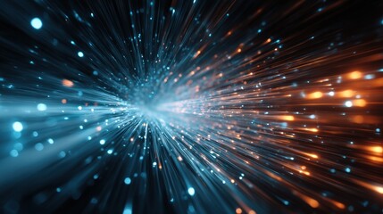 Fototapeta premium Dynamic Abstract Light Burst Background with Blue and Orange Rays for Technology and Energy Concepts