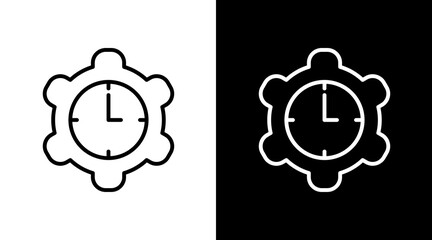 Obraz premium Clock White Icon Set Vector 