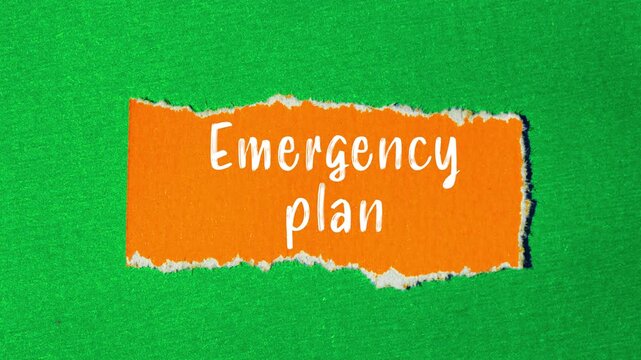 Emergency plan message writing on ripped torn paper background