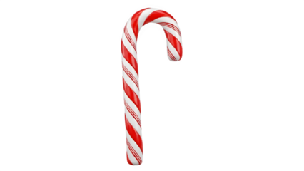 Festive candy cane isolated on black background for holiday season