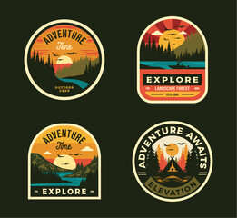 RETRO VINTAGE FISHING OUTDOOR ADVENTURE LOGO BADGE PATCH FOR HAT, T-SHIRT, STICKER
