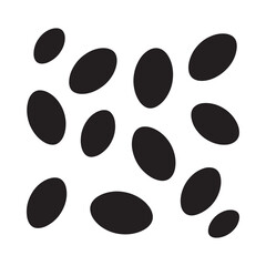 Fototapeta premium Scattered black ellipses on a white background abstract pattern