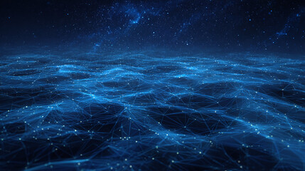 Abstract digital art with a sea of interconnected data points, representing the complex network of technology and information