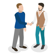 Fototapeta premium 3D Isometric Flat Set of Greeting Gestures. Item 6
