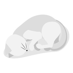 3D Isometric Flat  Illustration of Sleeping Pets. Item 2