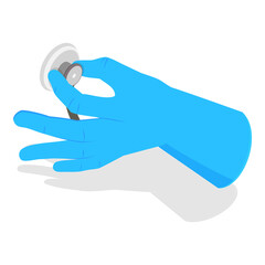 3D Isometric Flat  Set of Doctors Hands. Item 3