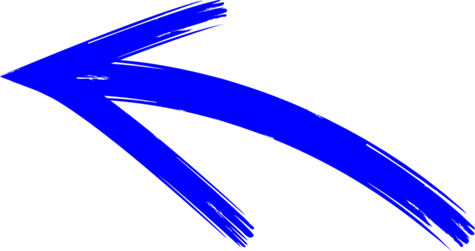 A vibrant blue brushstroke forming a left pointing arrow against a black background - Powered by Adobe