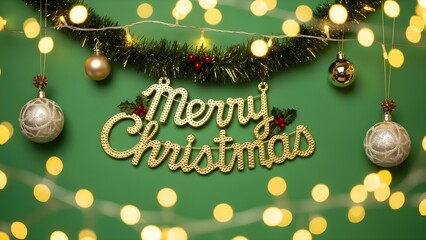 Christmas tree with baubles white golden lights  marry charismas card haappy . stock photo file. 