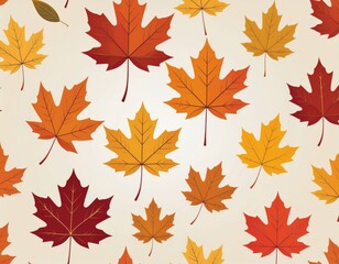 Obraz premium A vibrant array of autumn leaves in various shades of red, orange, and yellow against a light background, creating a warm seasonal ambiance.