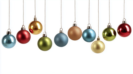 Colorful vintage Christmas glass baubles isolated on black background. Luxury retro holiday decoration balls with shiny and matte texture for new year celebration