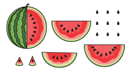 Watermelon Variety Slices, Seeds, and Whole – A Sweet Summer Delight