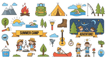 Adventure Awaits A Colorful Camping Clipart Collection for Summer Fun