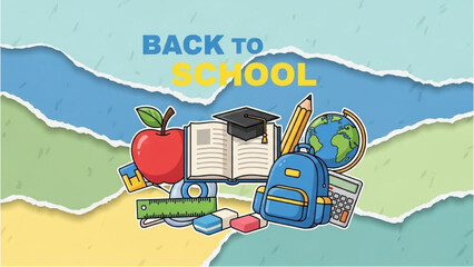 Back to School Supplies and Education Theme Graphic