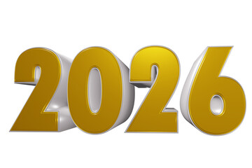 Happy New Year 2026 3D Render with Snowflakes