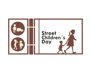 Street Children’s Day Awareness Concept – Hope, Protection, Human Rights, Social Care Illustration