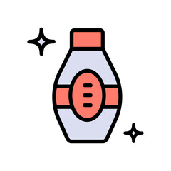 Cream or lotion color icon. Skin care, body and face skin, moisturizer cream, lotion. Cosmetics container or jar symbol. Vector isolated illustration.