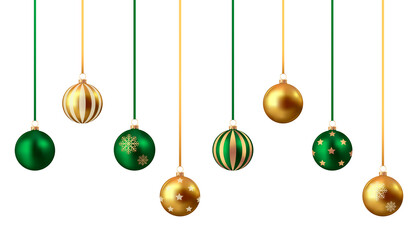 Fototapeta premium Gold and green christmas balls 