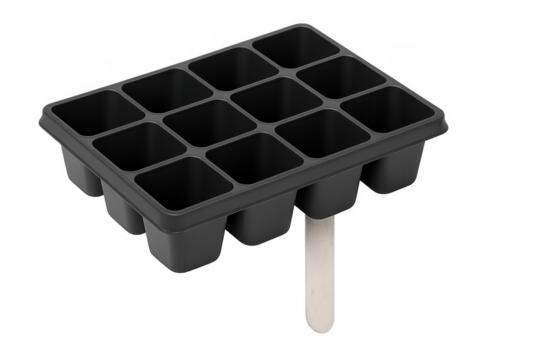 Seedling starter tray with plant marker for gardening