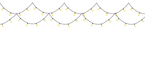 Holiday Lights 9 – Scalloped String of Yellow Bulbs in EPS,  and PNG Formats for Festive Design and Seasonal Decor