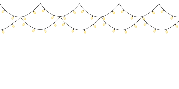 Holiday Lights 9 – Scalloped String of Yellow Bulbs in EPS,  and PNG Formats for Festive Design and Seasonal Decor