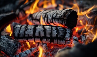 Warm Glow From Charcoal Embers Creates a Vibrant Atmosphere During Evening Gatherings