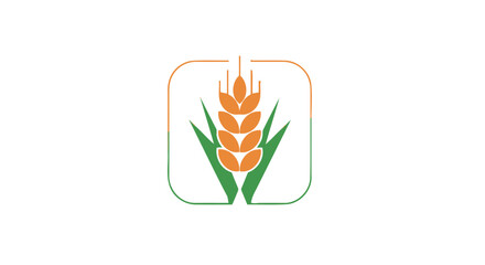 Stylized wheat stalk emblem design for agriculture branding and sustainable farming initiatives