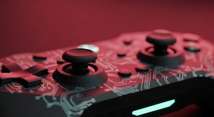 Futuristic Game Controller with Circuit Board Design