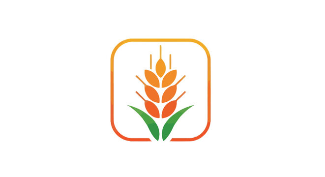 Modern and Vibrant Grain Icon with a Rounded Square Border for Agricultural Purposes