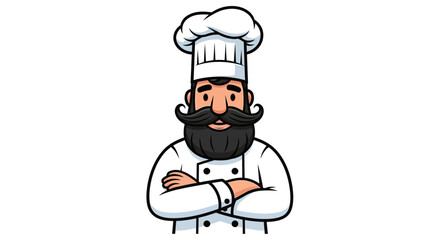 Cartoon chef with confident pose showcasing culinary expertise and professionalism