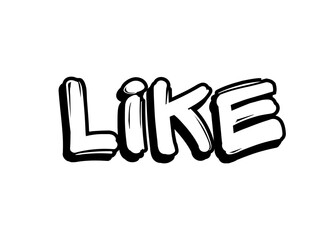 Like, graffiti vector font
Vector font word on a white background