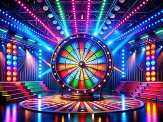 Wheel of fortune game show stage