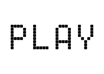 Play, pixel digital vector font
Vector font word on a white background