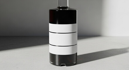 Elegant wine bottle with blank label ready for your design, perfect for branding mockups and showcasing premium beverages in a sophisticated setting
