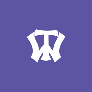 letters tw text logo design vector