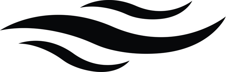 Black Abstract Wavy Lines on White Background curves