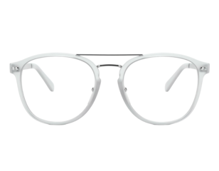 White Eyeglasses with Double Bridge