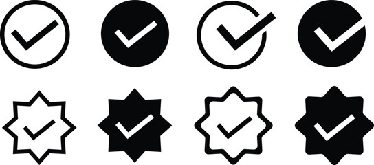 Collection of Check Mark and Verified Icons tick symbol