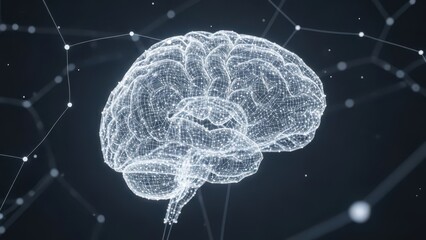 Digital brain illustration futuristic technology concept artificial intelligence and neural network visualization