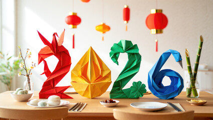 The number 2026 on a New Year's background