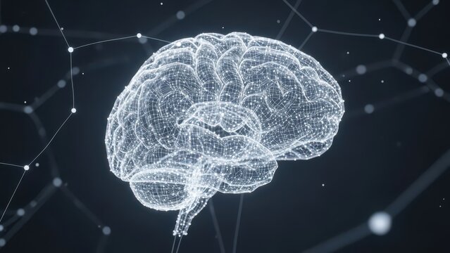 Digital brain illustration futuristic technology concept artificial intelligence and neural network visualization
