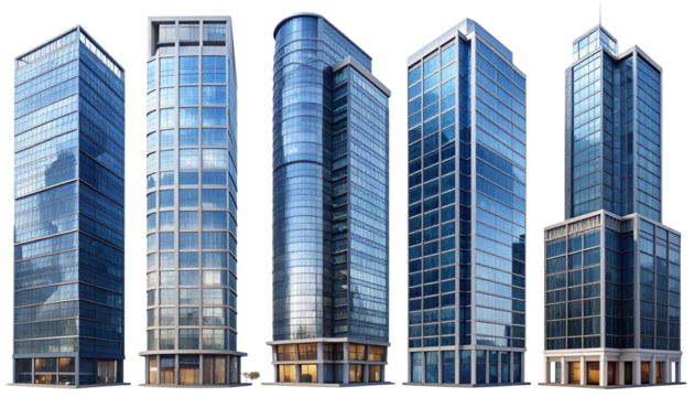Modern tall buildings reaching the sky, showcasing urban architecture, city skyline, and skyscrapers, perfect for business, real estate, and cityscape visuals.