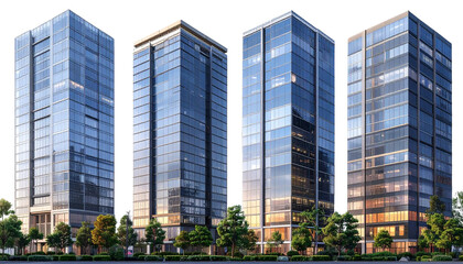 Modern tall buildings reaching the sky, showcasing urban architecture, city skyline, and skyscrapers, perfect for business, real estate, and cityscape visuals.