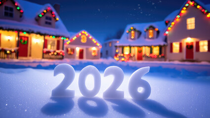 Fototapeta premium The number 2026 on a New Year's background