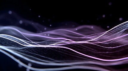 Abstrakte violette Lichtwellen und futuristische Linienbewegung
