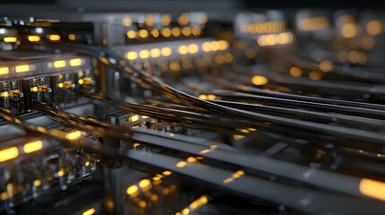 Moderne Netzwerk- und Serverinfrastruktur mit Datenkabeln
