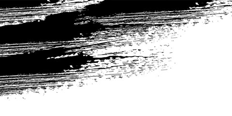 Vector grunge brush strokes texture rough black scratches for wallpaper, paint splatter template, dirt banner, watercolor design.