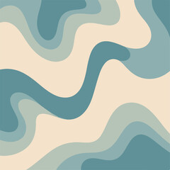 Abstract wavy layers in shades of blue and beige creating a fluid pattern design