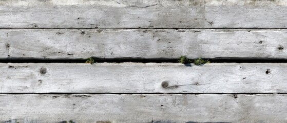 Obraz premium Weathered wooden planks with moss and texture captured in natural light on a sunny day at a rustic outdoor setting