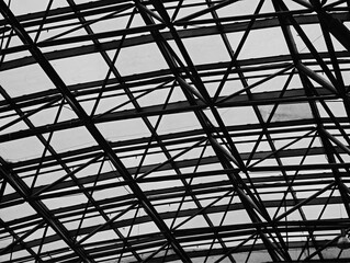 Metallic black and white construction architecture backdrop