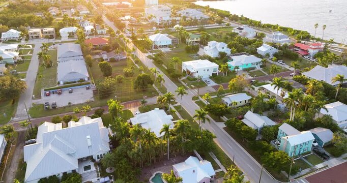 Punta Gorda, Florida. American southern architecture with city streets and historical buildings. USA travel destination.